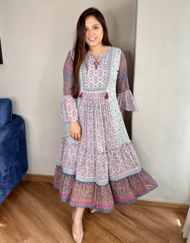 Buy Women Tiered Flared Party Wear Dresses Online in India Buy Women Tiered Flared Party Wear Dresses Online in India