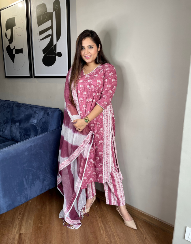 Women Pink Barbarik Silk Un Stitched Suit Ethnic Collections main image 0