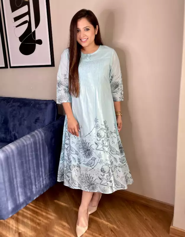 Blue Georgette Western Dress – Indian Rani